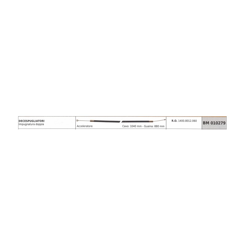 Cavo acceleratore MAORI decespugliatore cavo 1040 mm guaina 880 mm