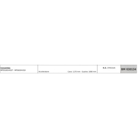 Cavo acceleratore MAORI rasaerba MP5516SVHQIT cavo 1170 mm guaina 1080 mm | NewgardenParts.com