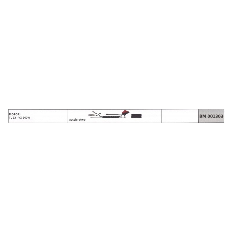 MITSUBISHI brushcutter TL33 - VX360W accelerator cable code 001303