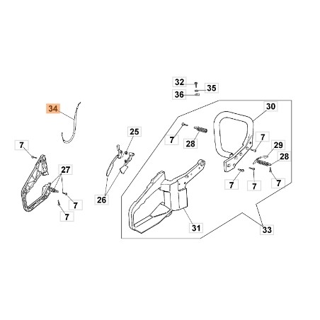 Cavo acceleratore motosega modelli 938 941 ORIGINALE EMAK 094600059 | NewgardenParts.com