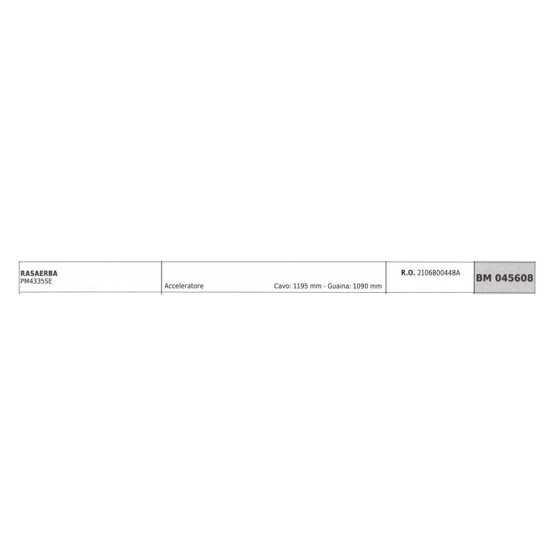 MOWOX Rasenmäher Gaszug PM4335SE Kabel 1195 mm Ummantelung 1090 mm