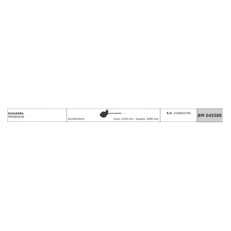 MOWOX Rasenmäher PM5660SHW Gaspedalkabel 1150mm Kabelmantel 1090mm