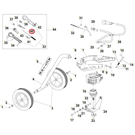 Cavo acceleratore ORIGINALE ACTIVE trivella t-165 020761 | NewgardenParts.com