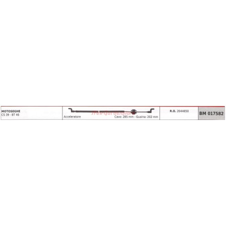 Cavo acceleratore per motosega ASIA CS 39 BT 46 017582 | NewgardenParts.com