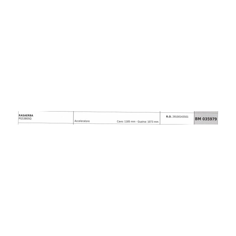 Cavo acceleratore PROGREEN rasaerba PG5380SQ cavo 1185 mm guaina 1073 mm