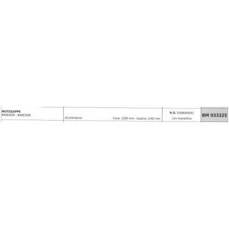 PUBERT NANO20R NANO30B cable de accionamiento para motoazadas 1295 mm cable funda 1243 mm | NewgardenParts.com