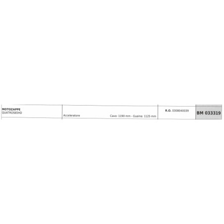 PUBERT QUATROS65HD cable de accionamiento del motor de la azada 1190 mm cubierta del cable 1125 mm | NewgardenParts.com