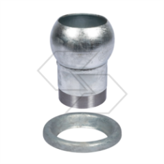 Zinc-plated ball and ring with 2” threaded stem A19660 | NewgardenParts.com