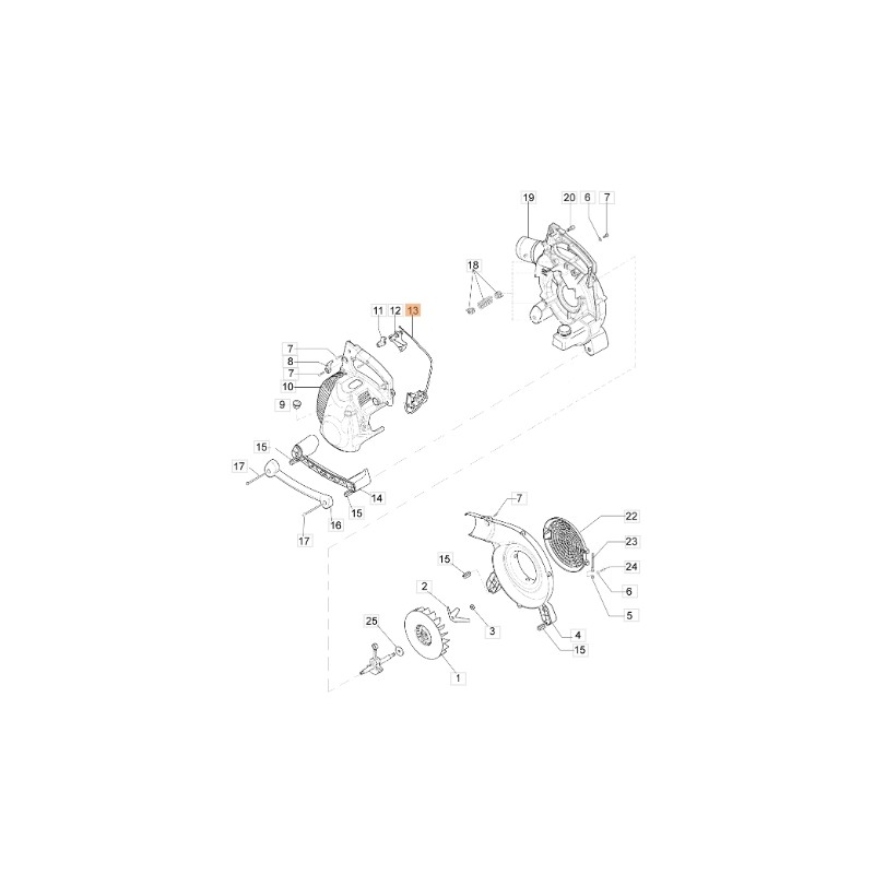 Cavo acceleratore soffiatore modelli BV300 ORIGINALE EMAK 56550024R