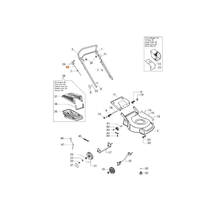 Cavo acceleratore tagliaerba modelli G47L ORIGINALE EMAK 66060077AR