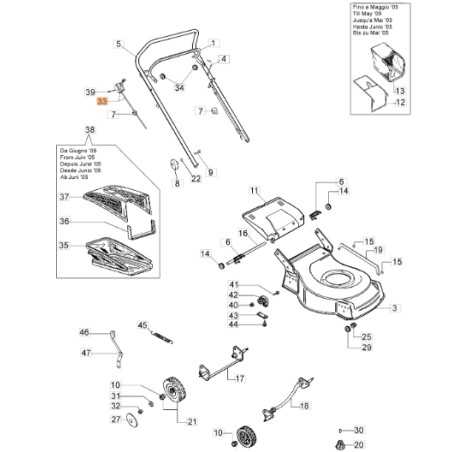 Câble d'accélérateur de tondeuse à gazon ORIGINAL EMAK modèles G47L 66060077AR | NewgardenParts.com