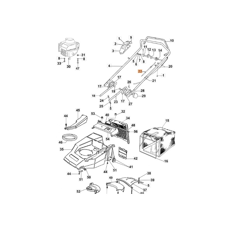 Cavo acceleratore tagliaerba modelli LUX47 LUX47T ORIGINALE EMAK 8202032R