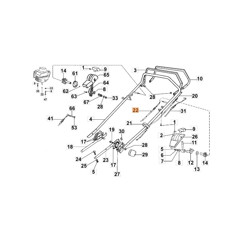 Cavo acceleratore tagliaerba modelli LUX47KV ORIGINALE EMAK 8202075A