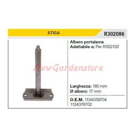 Eje portacuchillas para cortacésped STIGA para R302132 R302086 | NewgardenParts.com