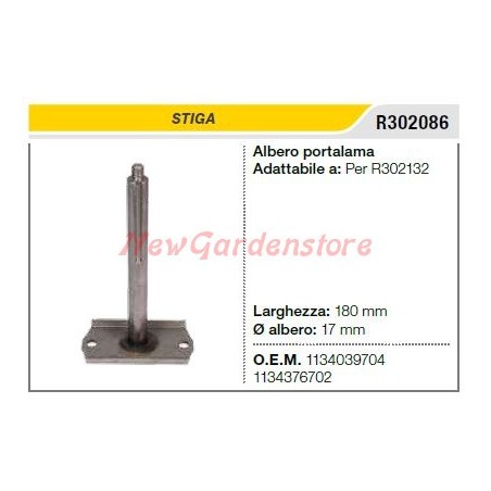 Albero portalama STIGA tagliaerba rasaerba tosaerba per 1134-4600-02 | NewgardenParts.com