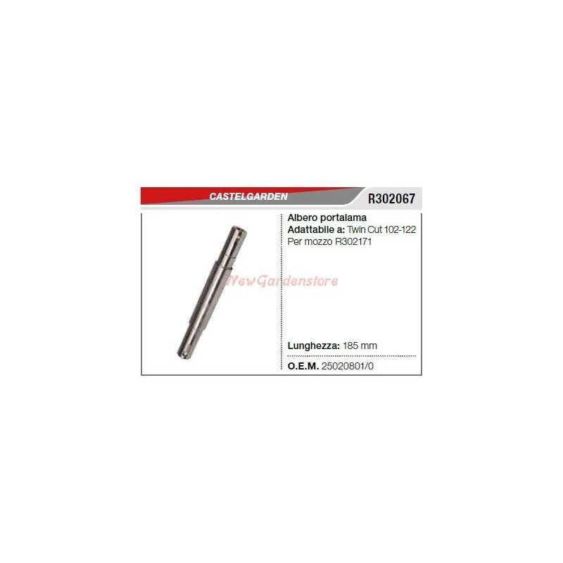Arbre de lame CASTELGARDEN tracteur de pelouse compatible TWINCUT 102 R302067