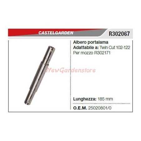 Blade shaft CASTELGARDEN lawn tractor compatible TWINCUT 102 R302067 | NewgardenParts.com