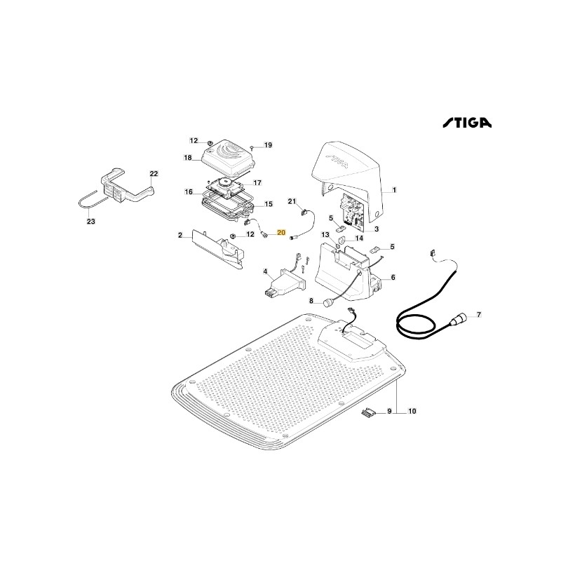 Cavo alimentazione scheda robot modelli A1000 A1500 ORIGINALE STIGA 122063048/0