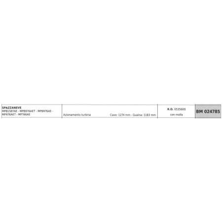 Cable de arranque quitanieves MAORI MPB1587AE cable 1274 mm vaina 1183 mm | NewgardenParts.com