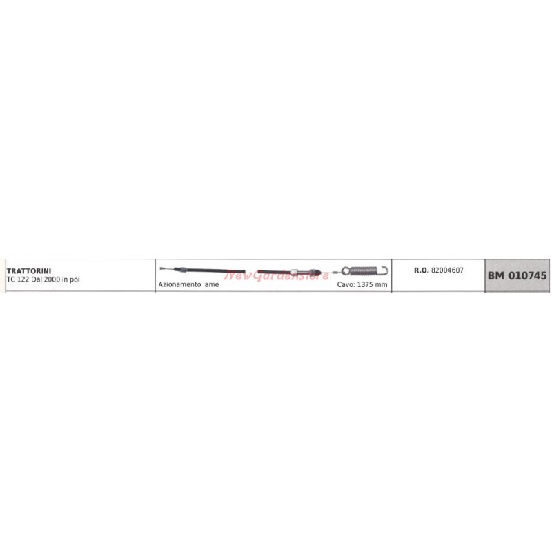 GGP blade drive cable for tractor TC 122 from 2000 onwards 010745