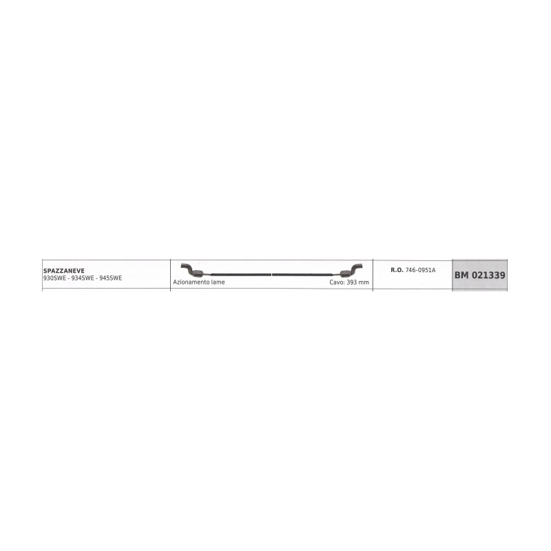 MTD Schneeräumschild-Antriebskabel 930SWE 934SWE 945SWE Kabel 393 mm