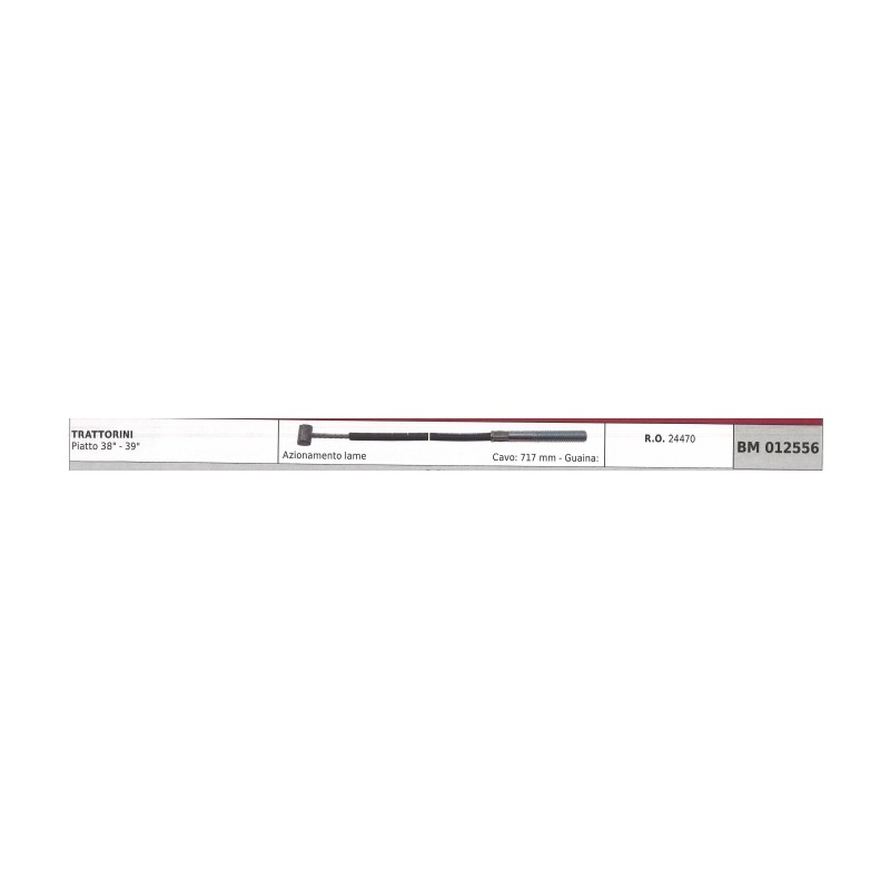 Cavo azionamento lame MURRAY trattorino piatto 38" - 39" cavo 717 mm