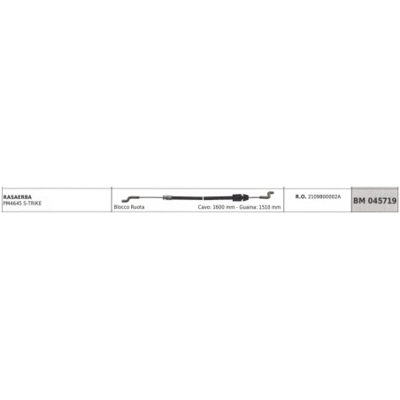 MOWOX Rasenmäher PM4645 S-TRIKE Radsicherung Kabel 1600 mm Kabelmantel 1510 mm | NewgardenParts.com