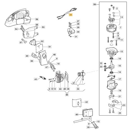 Cavo bobina ORIGINALE STIGA tagliasiepi aht 60 - h 60 - shp 60 123065045/0 | NewgardenParts.com