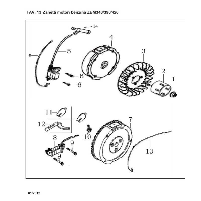 COMPLETE COIL B21.13.200 HONDA GX 340 - 390 - 420 ZANETTI ZBM 340 - 390 - 420