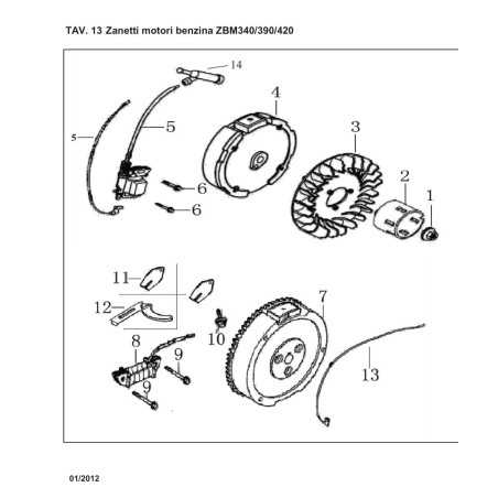 COMPLETE COIL B21.13.200 HONDA GX 340 - 390 - 420 ZANETTI ZBM 340 - 390 - 420 | NewgardenParts.com
