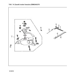 LEVA ACCELERATORE + PIASTRA B17.14.100 HONDA GX 240 - 270 ZANETTI ZBM 240 -270 | NewgardenParts.com