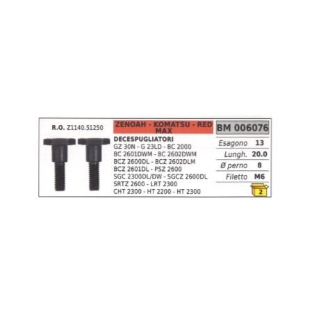 Vite frizione ZENOAH decespugliatore GZ30N G23LD BC2000 HT2300 Z1140.51250 | NewgardenParts.com