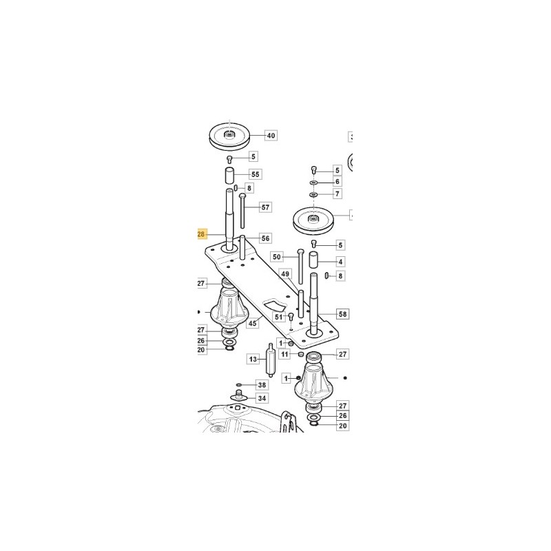 Albero portalama trattorino rasaerba TORNADO7108W ORIGINALE STIGA 125020831/0