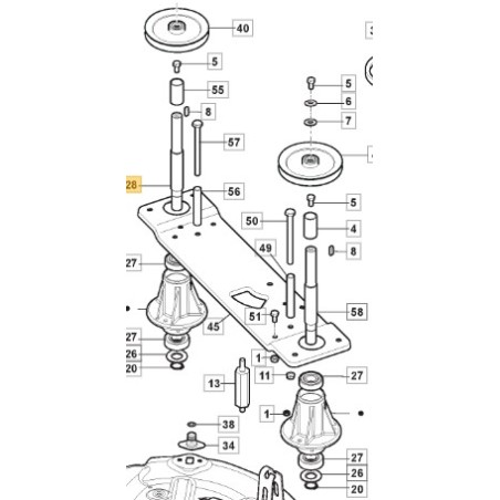 Albero portalama trattorino rasaerba TORNADO7108W ORIGINALE STIGA 125020831/0 | NewgardenParts.com