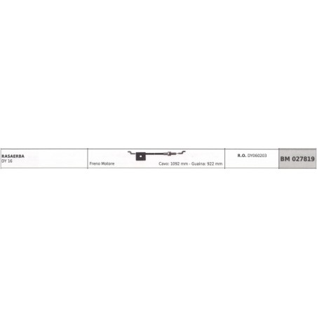 Cable freno motor cortacésped DAYEE DY 16 cable 1092mm funda 922mm | NewgardenParts.com