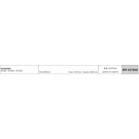 Cavo freno motore DAYEE rasaerba DY18S - DY18SH cavo 1120 mm guaina 1000 mm | NewgardenParts.com