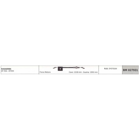 Motorbremszug DAYEE Rasenmäher DY554 - DY555 Kabel 1218 mm Ummantelung 1050 mm | NewgardenParts.com