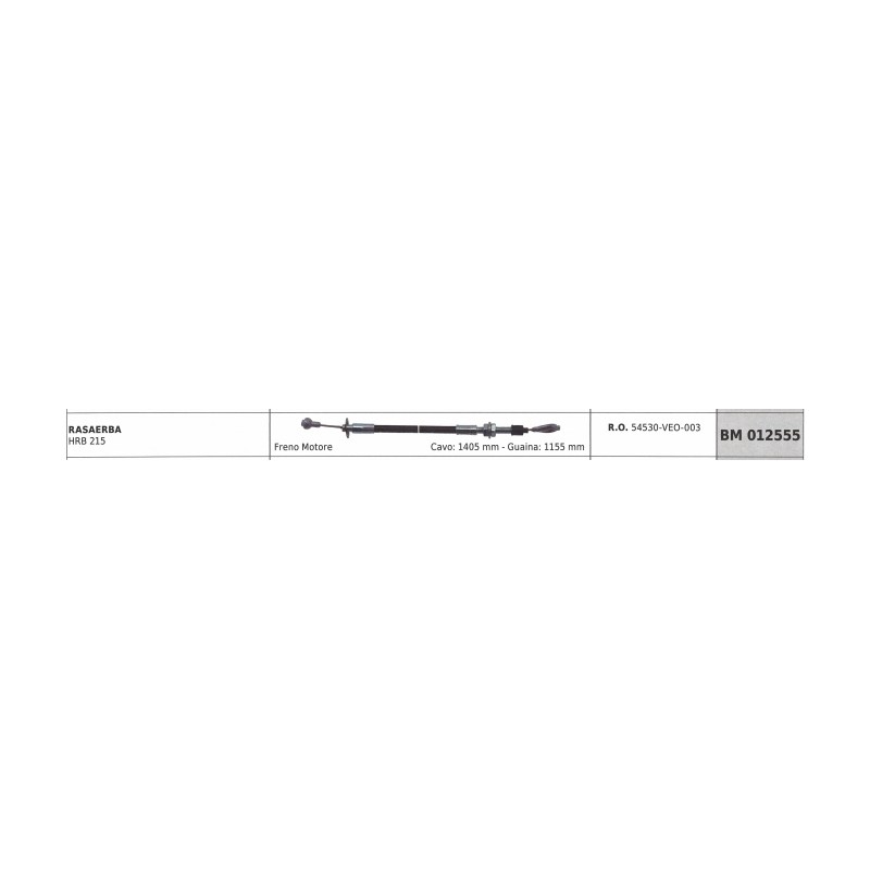 Cavo freno motore HONDA rasaerba HRB 215 cavo 1405 mm guaina 1155 mm