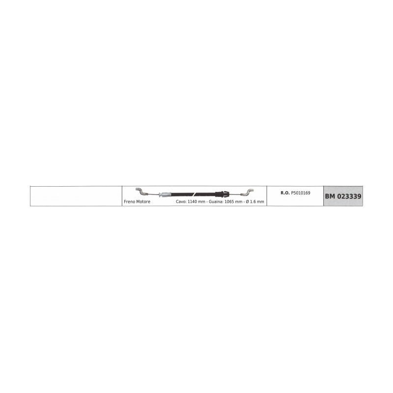 IBEA cable de freno motor para cortacésped 1140 mm cable funda 1065 mm Ø 1,6 mm