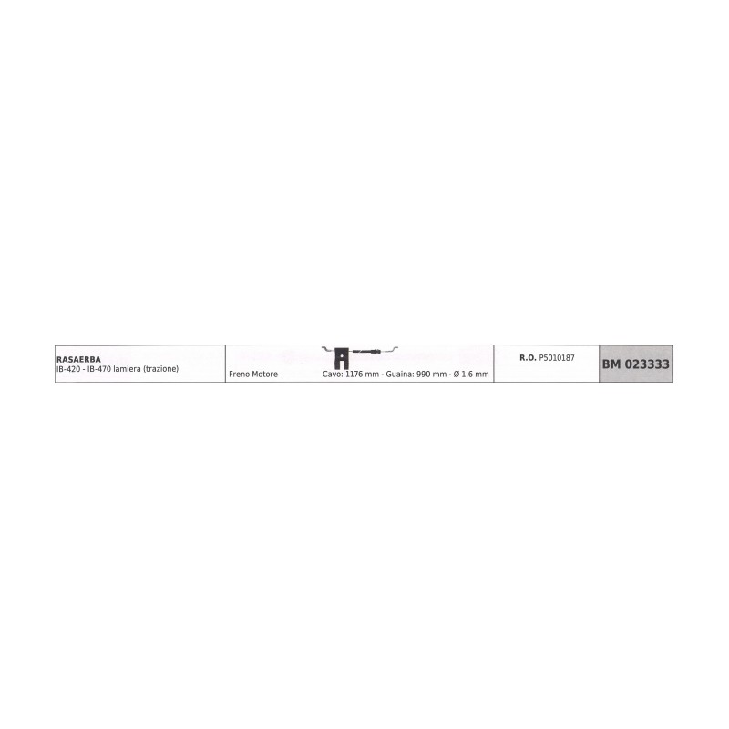 Motor brake cable IBEA lawn mower IB-420 IB-470 tation cable 1176mm sheath 990mm