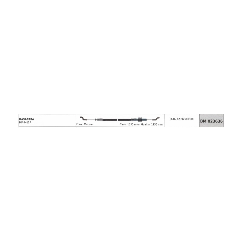 Engine brake cable MAORI lawn mower MP 4410P cable 1355 mm sheath 1155 mm