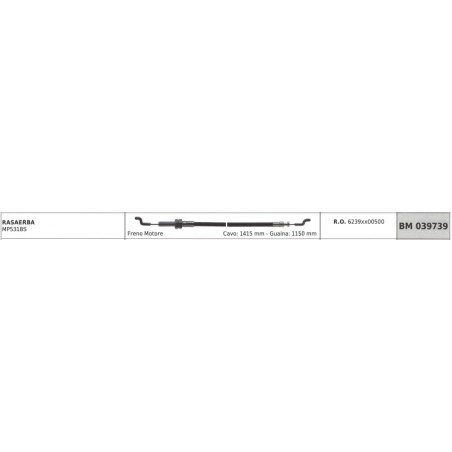 Cavo freno motore MAORI rasaerba MP5318S cavo 1415 mm guaina 1150 mm | NewgardenParts.com