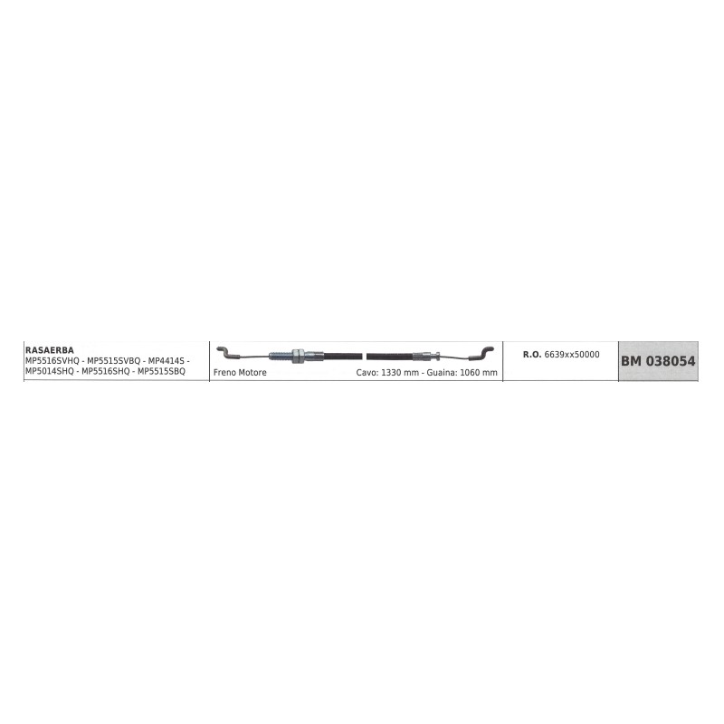 MAORI cortacésped cable de freno motor MP5516SVHQ MP5515SVBQ cable 1330mm vaina 1060mm