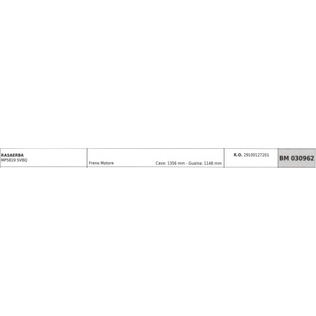 Cavo freno motore MAORI rasaerba MP5819 SVBQ cavo 1356 mm guaina 1148 mm | NewgardenParts.com