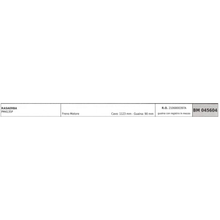 Motorbremskabel MOWOX Rasenmäher PM4135P Kabel 1123 mm Hülle 90 mm mit Register | NewgardenParts.com