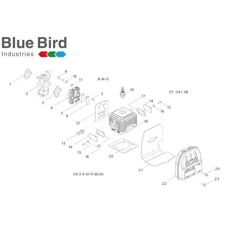 MUFFLER FOR P45-P55-P58 ECO RIGID 753620 ORIGINAL BLUE BIRD