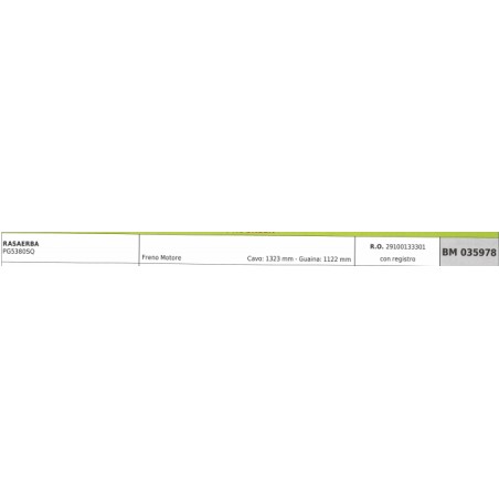 Cavo freno motore PROGREEN rasaerba PG5380SQ cavo 1323 mm guaina 1122 mm | NewgardenParts.com