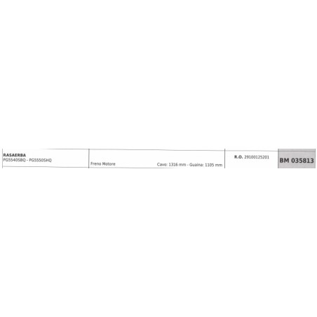 PROGREEN Rasenmäher PG5540SBQ Motorbremskabel 1316 mm Kabel 1105 mm Kabelummantelung | NewgardenParts.com