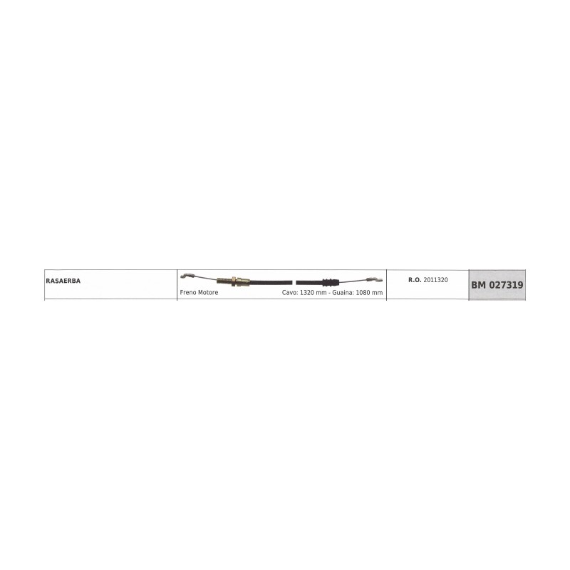 Cavo freno motore SANDRIGARDEN - SWM rasaerba cavo 1320 mm guaina 1080 mm