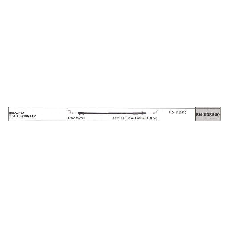 Cavo freno motore SANDRIGARDEN rasaerba RCSP3 HONDAGCV cavo 1320mm guaina 1050mm